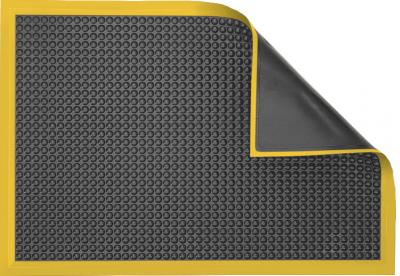 Antistatic Anti-Fatigue Floor Mat with 5 cm Yellow Bevel | AB Classic | Anthracite | 60 x 120 cm